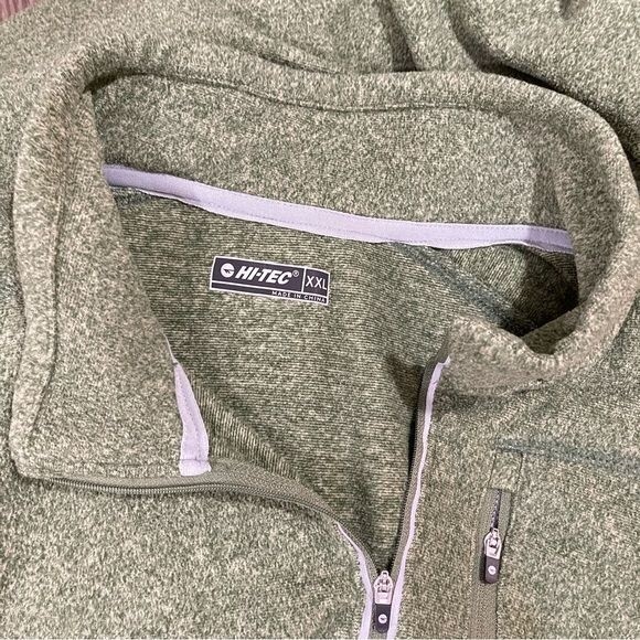 Hi Tec Half Zip XXL Mens Fleece Pullover Sweater Green long Sleeves - Picture 12 of 12